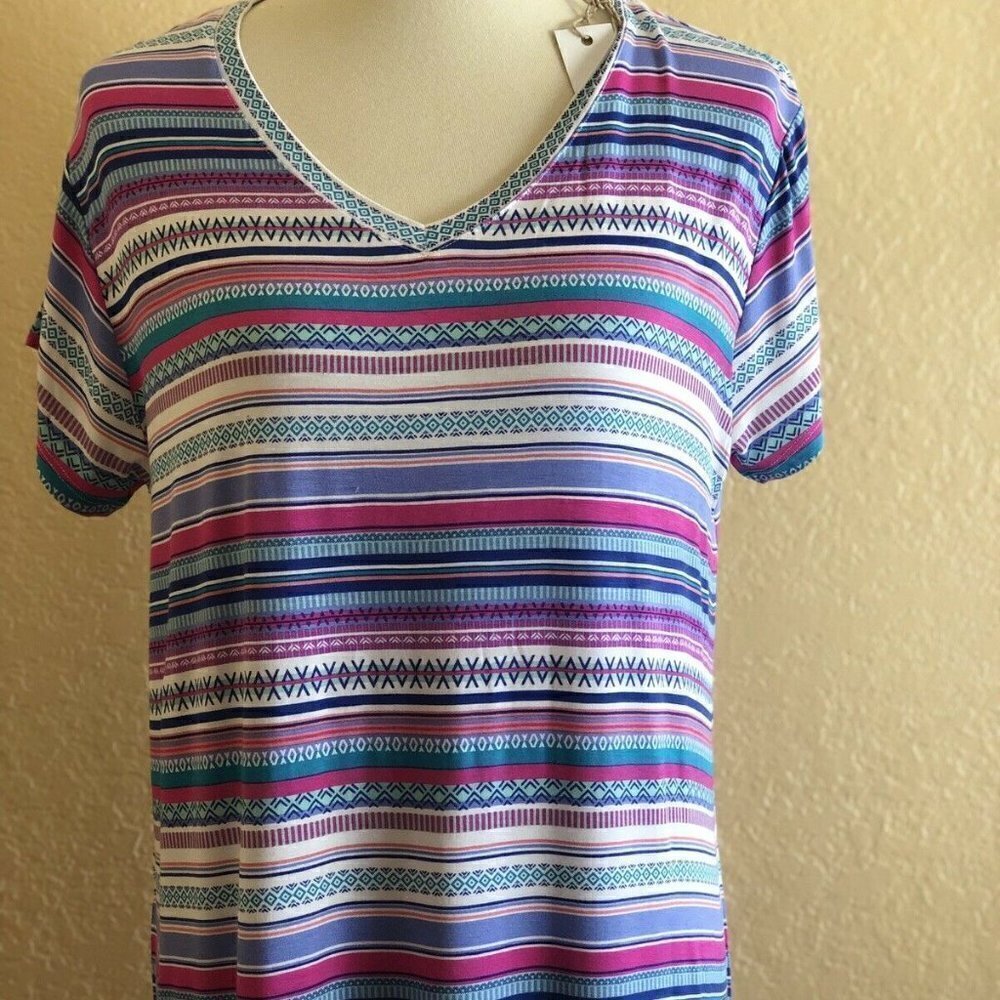 Natural Reflections® Stripe Sleep Shirt Nightgown - Picture 7 of 9